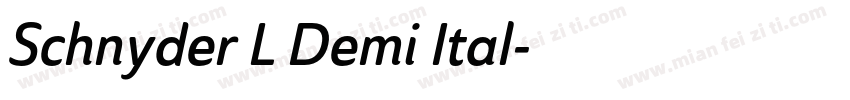 Schnyder L Demi Ital字体转换